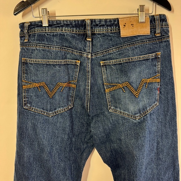 Fiorucci Jeans Blue Relaxed Fit Vintage Embroidered Back Pockets Denim Size 36 - Picture 8 of 15